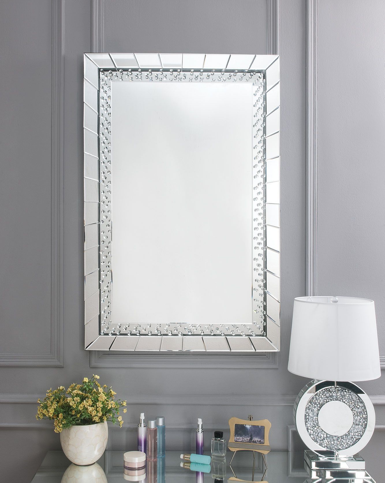 Nysa - Decoración de pared - Cristales espejados y de imitación - Vidrio - 47"