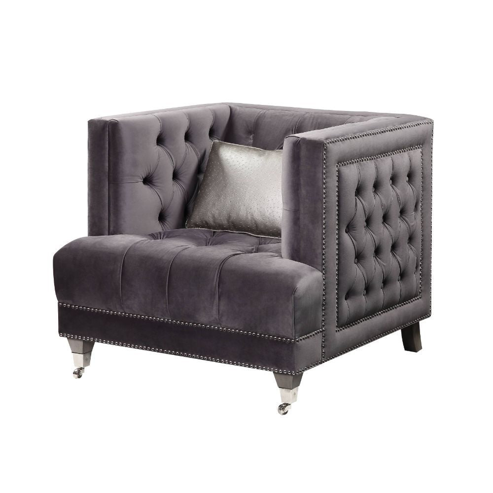 Hegio - Silla - Terciopelo Gris