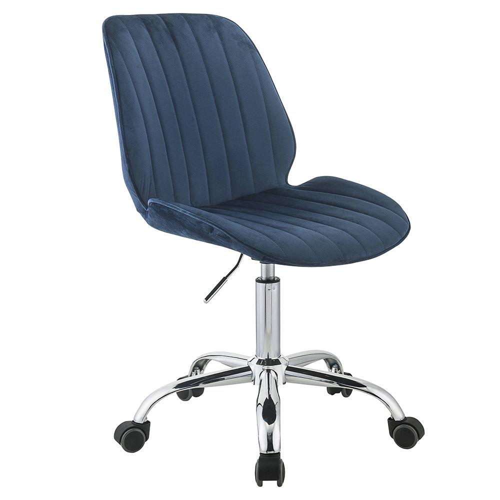 Muata - Silla de oficina - Terciopelo azul crepúsculo y cromo