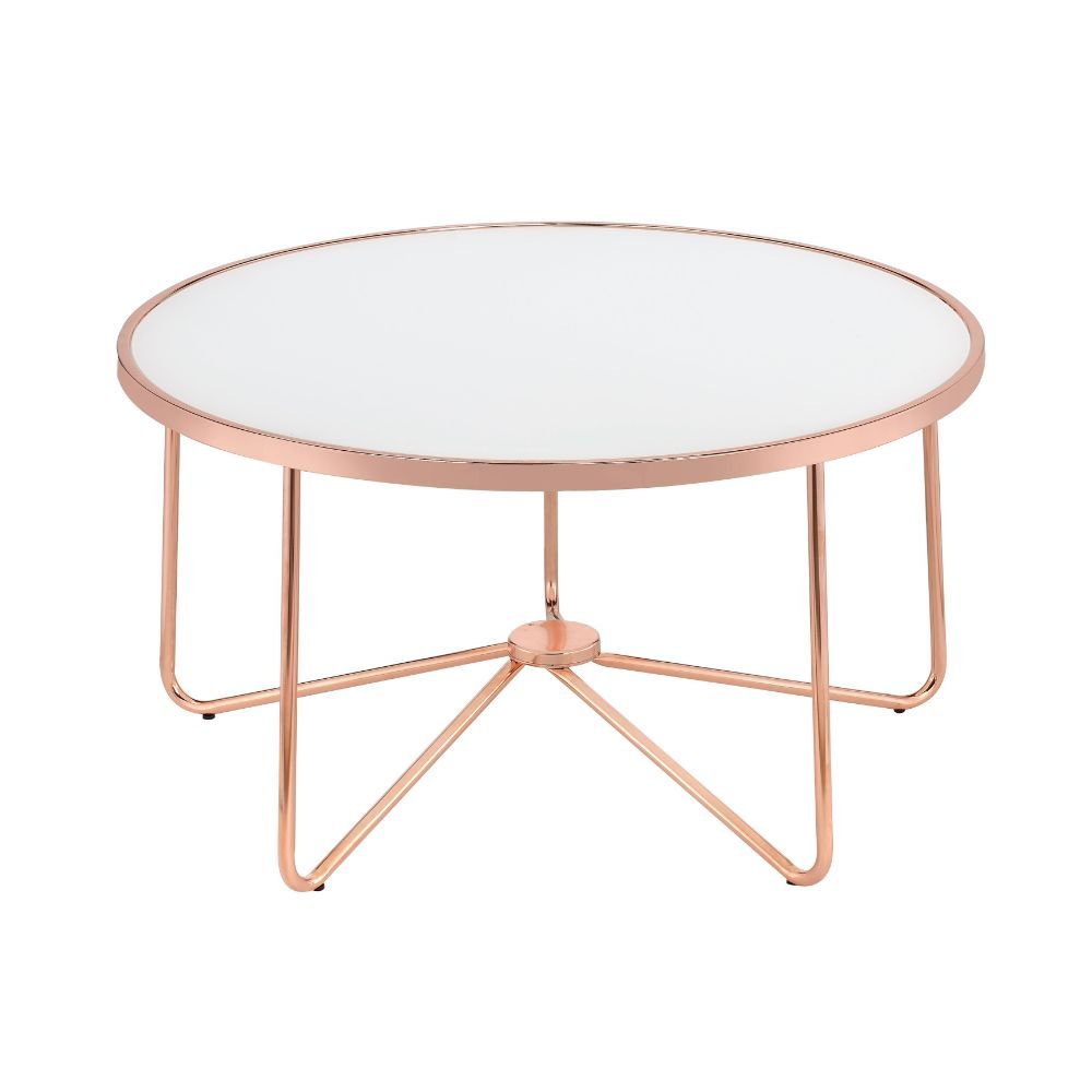 Alivia - Mesa de centro - Oro rosa y vidrio esmerilado