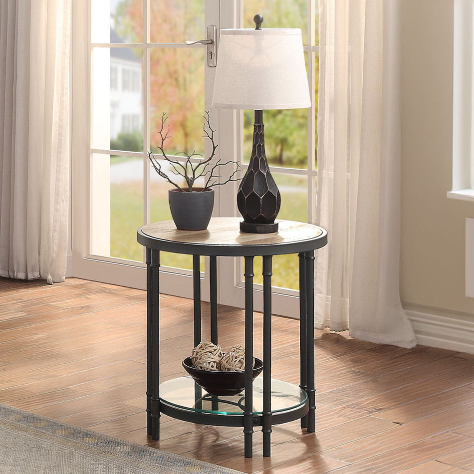 Brantley - End Table - Oak & Sandy Black