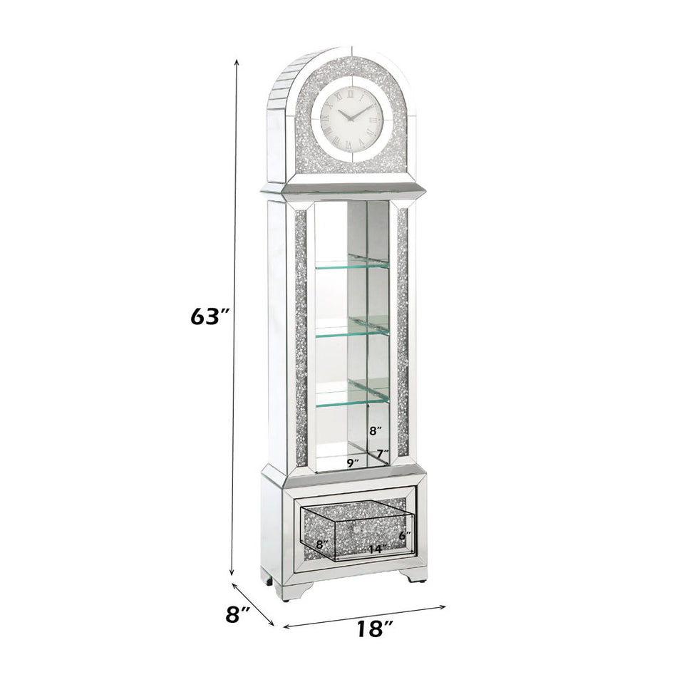 Noralie - Reloj de pie - Plata perlada - 63"