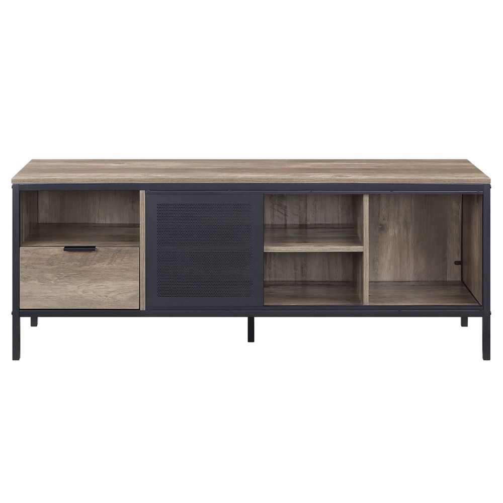 Nantan - Mueble de TV - Acabado en roble rústico y negro - 21"