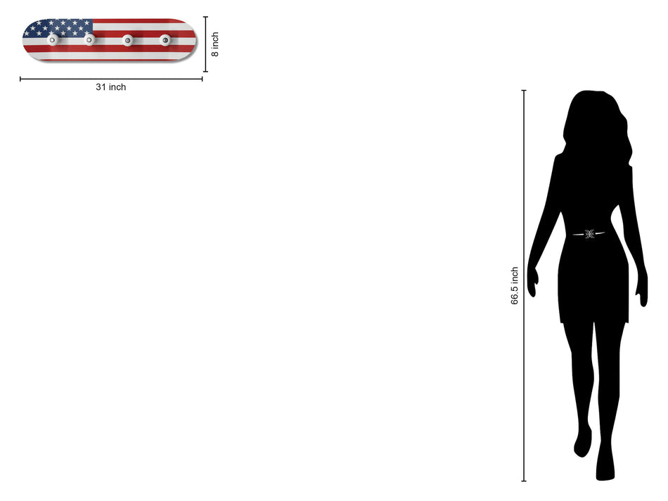 Stars & Stripes Hooks - 8" x 31" Framed Wall Art