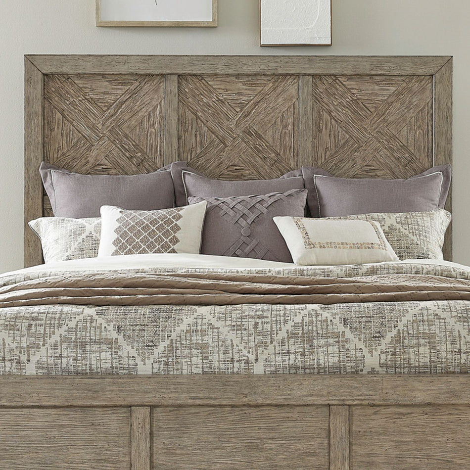 Skyview Lodge - King Panel Headboard - Cobblestone