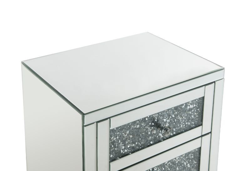 Noralie - Mesa auxiliar - Espejo y diamantes falsos - 26"