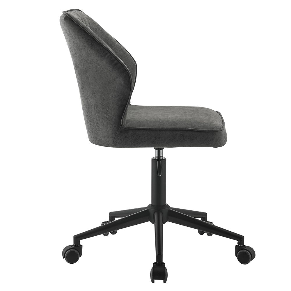 Pakuna - Silla de oficina - PU gris vintage y negro