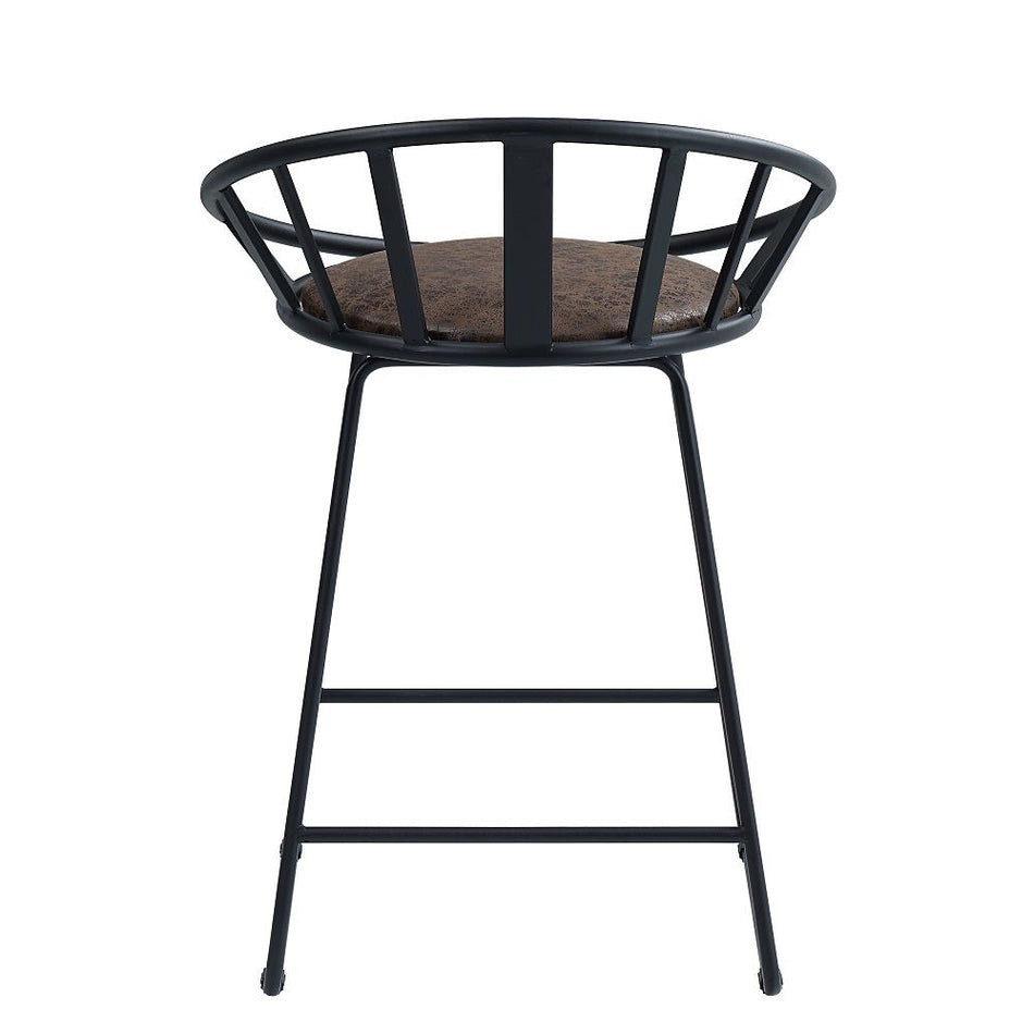 Zudora - Counter Height Chair (Set of 2) - Synthetic Leather & Black