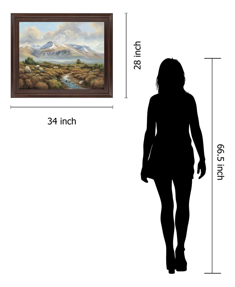 Sheep Meadow Vista - 28" x 34" Framed Wall Art