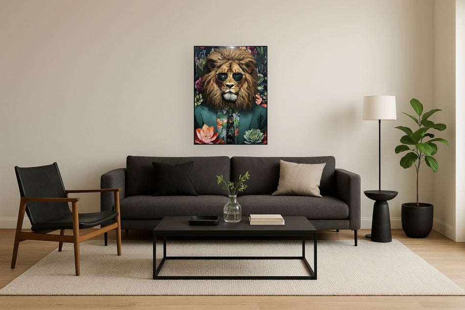 Floral King Swagger - 40" x 30" Framed Wall Art
