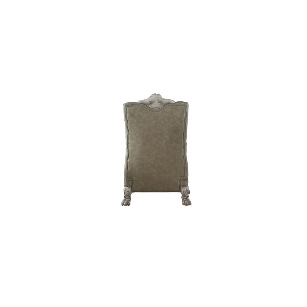 Dresden - Silla decorativa - Blanco hueso vintage y PU