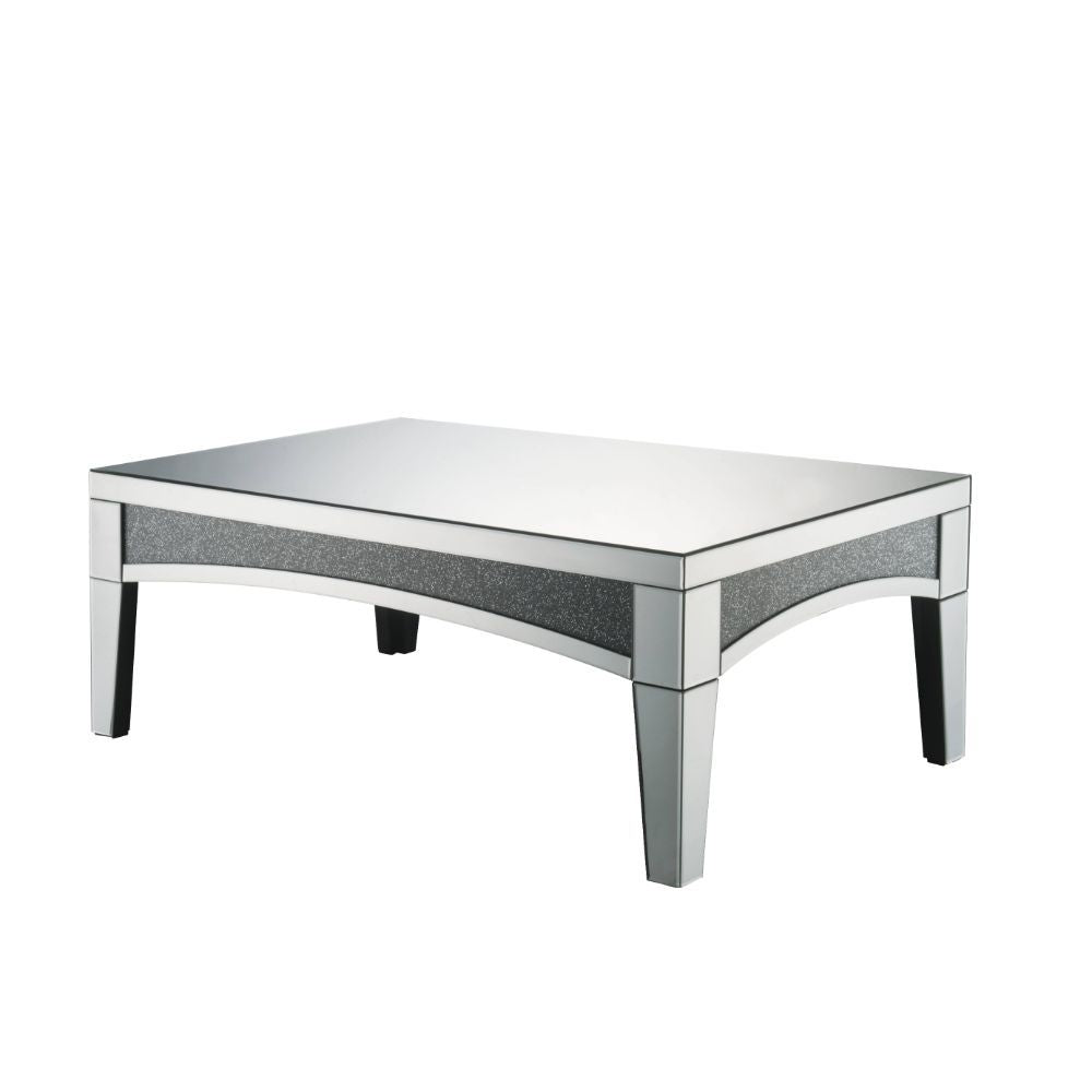 Nowles - Mesa de centro - Espejos y piedras de imitación