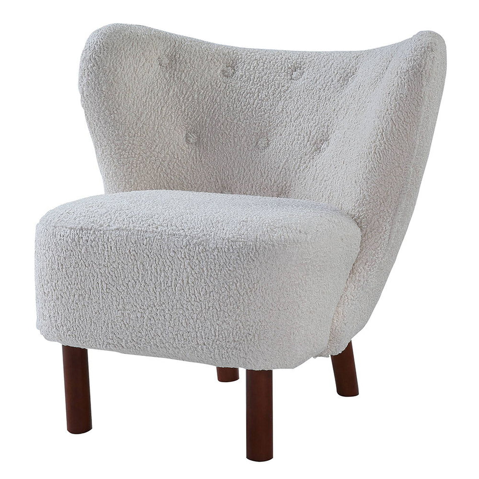 Zusud - Silla decorativa - Sherpa de peluche blanca