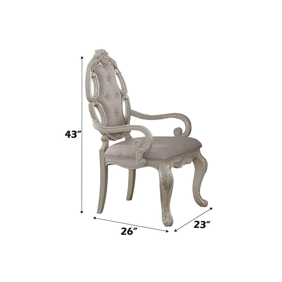 Ragenardus - Arm Chair (Set of 2) - Fabric & Antique White
