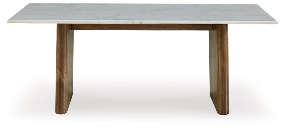 Isanti - Marrón claro / Blanco - Mesa de cóctel rectangular