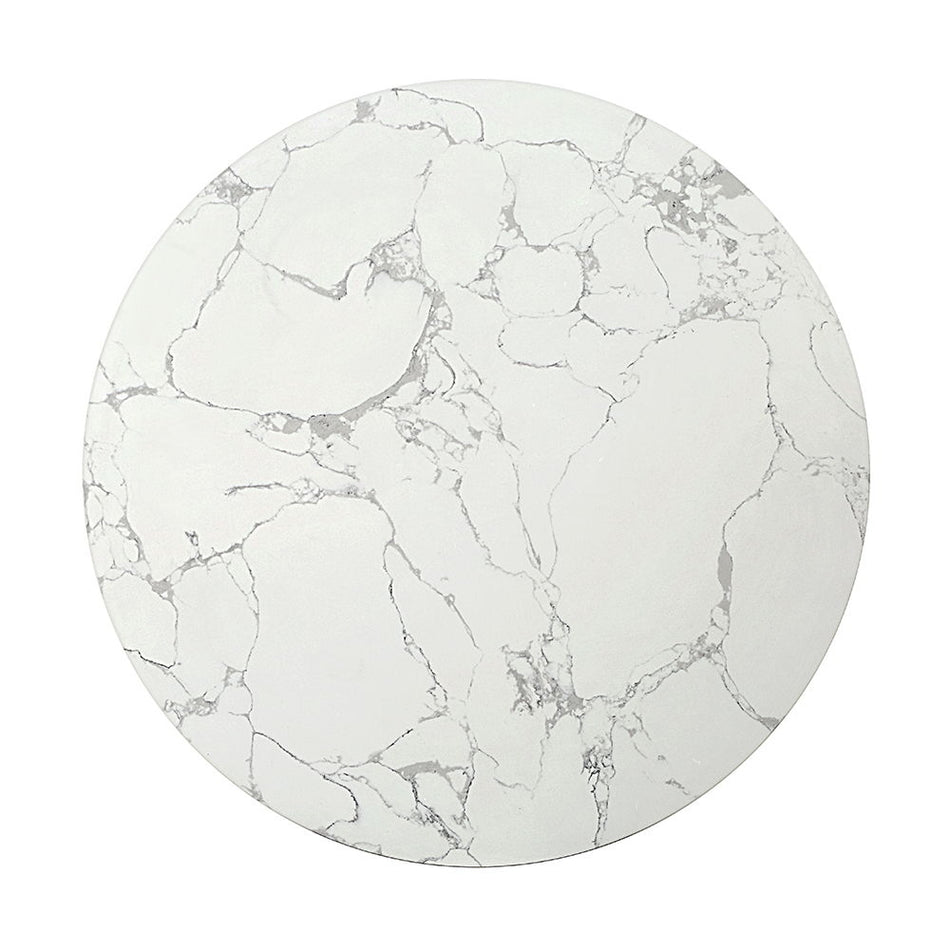 Clayten - Coffee Table - White Natural Marble Top & Espresso