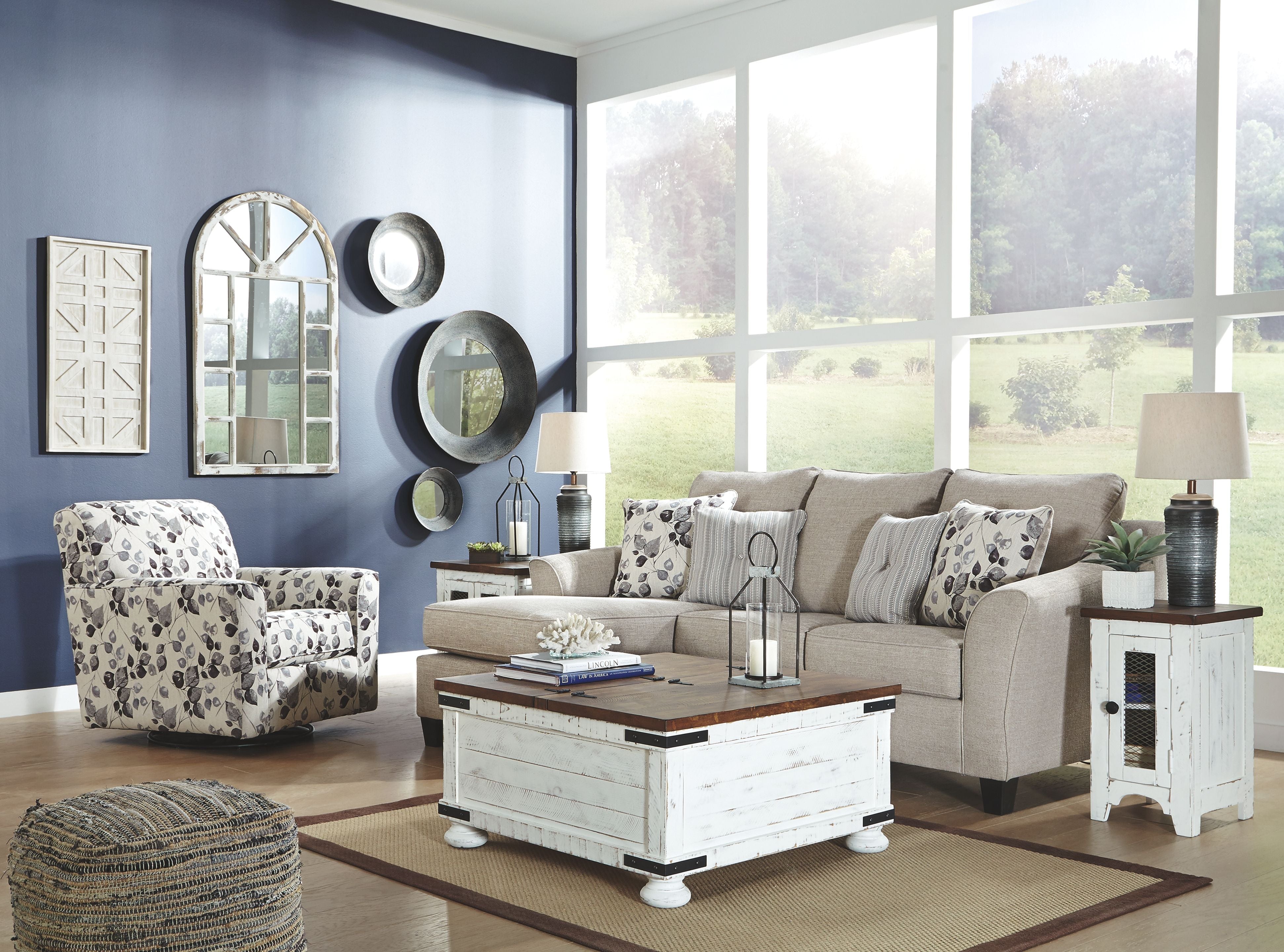 Abney - Platinum - Silla giratoria decorativa