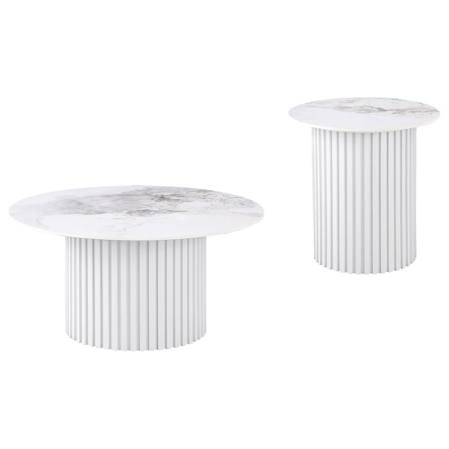 Rowena - Faux Marble Coffee Table Set