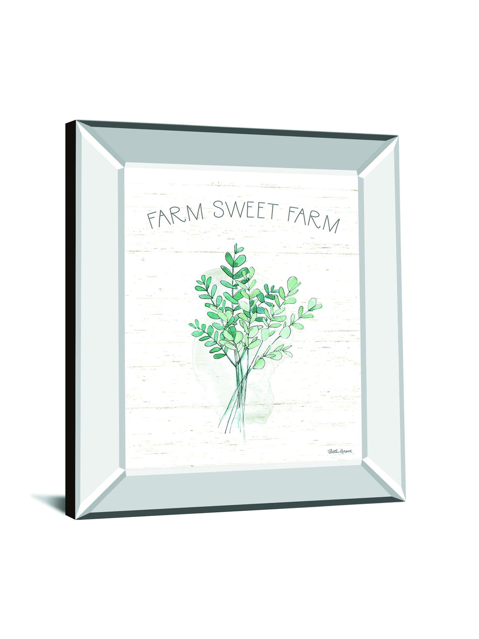 Farmhouse Cotton V By Beth Grove - Mirror Framed Print Wall Art - White