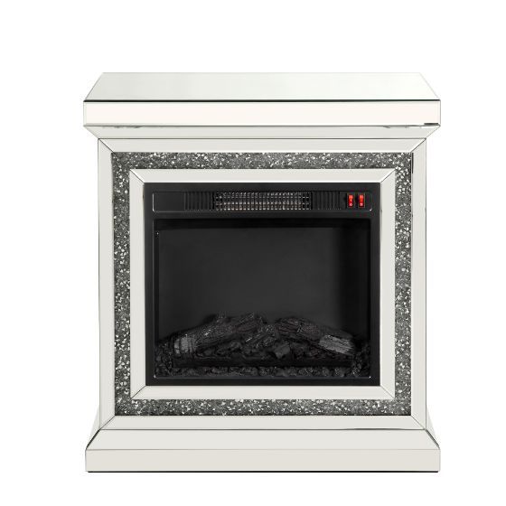 Noralie - Chimenea - Espejo y diamantes de imitación - 32"