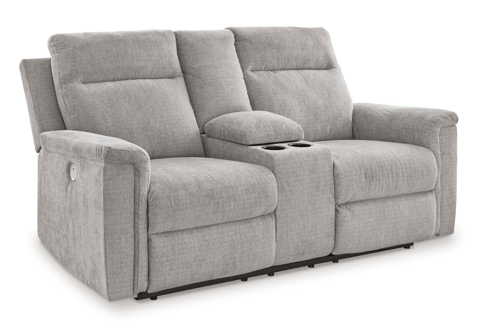 Barnsana - Loveseat reclinable eléctrico doble con consola