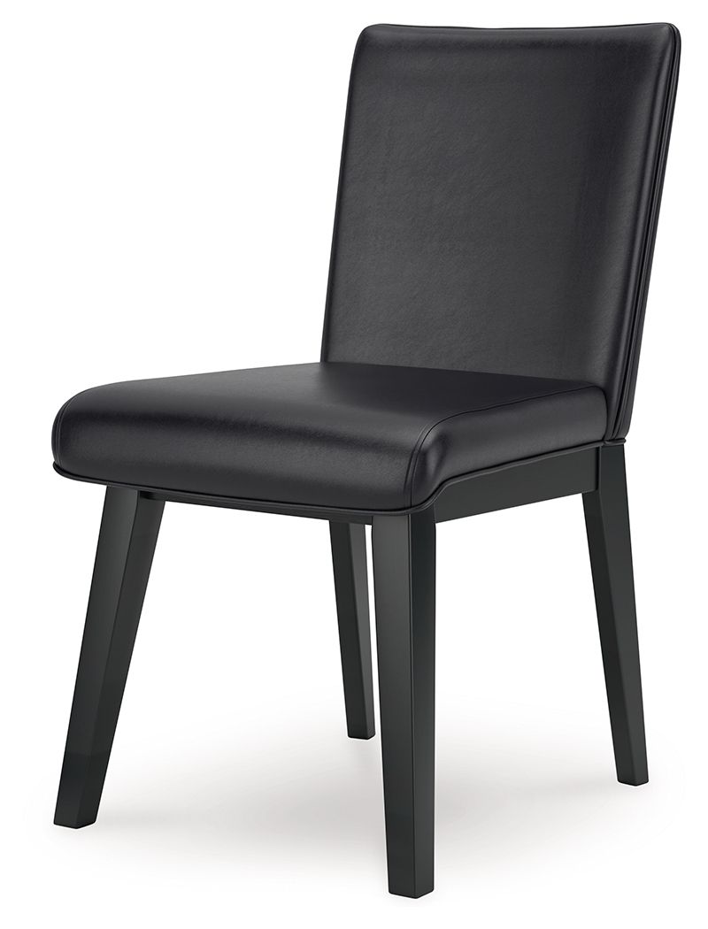 Jettaya - Negro - Silla de comedor tapizada (juego de 2)