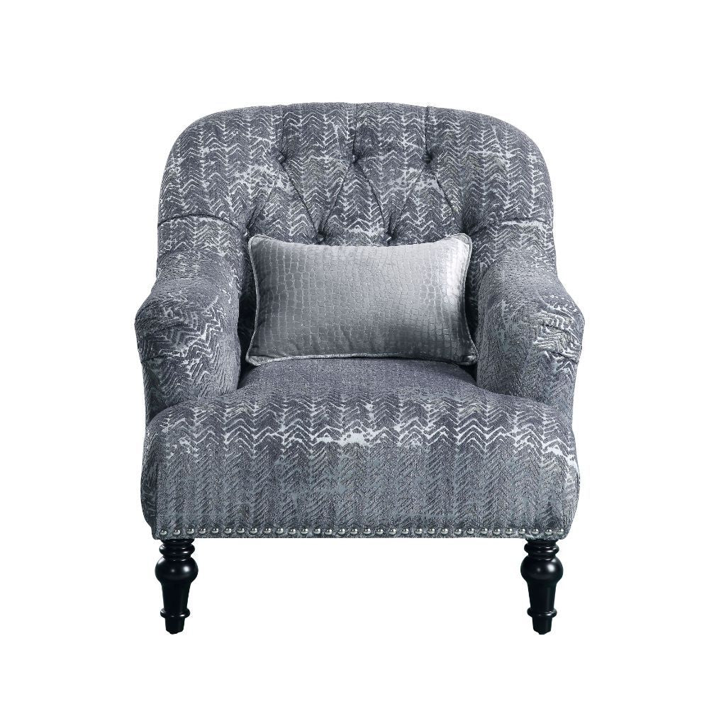 Gaura - Silla - Estampado Terciopelo Gris