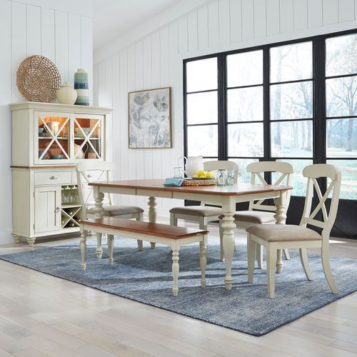 Ocean Isle - 6 Piece Rectangular Table Set - Natural Pine