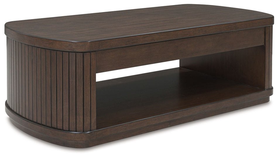 Mesa de cóctel elevable de color marrón oscuro de Korestone