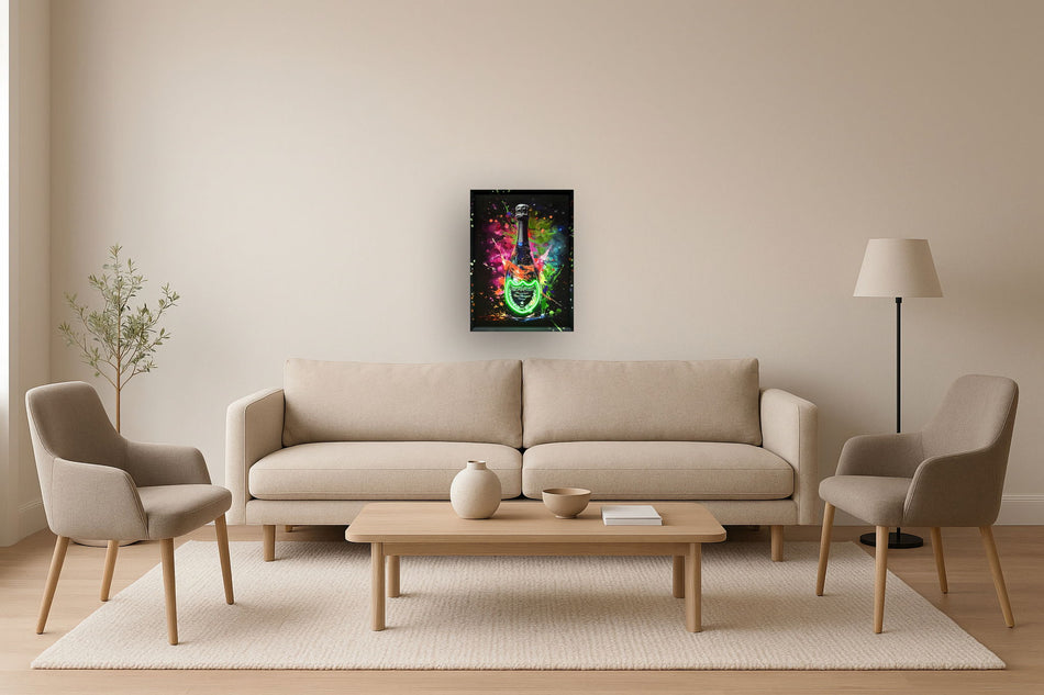Neon Fizz Splash - 21" x 29" Framed Wall Art