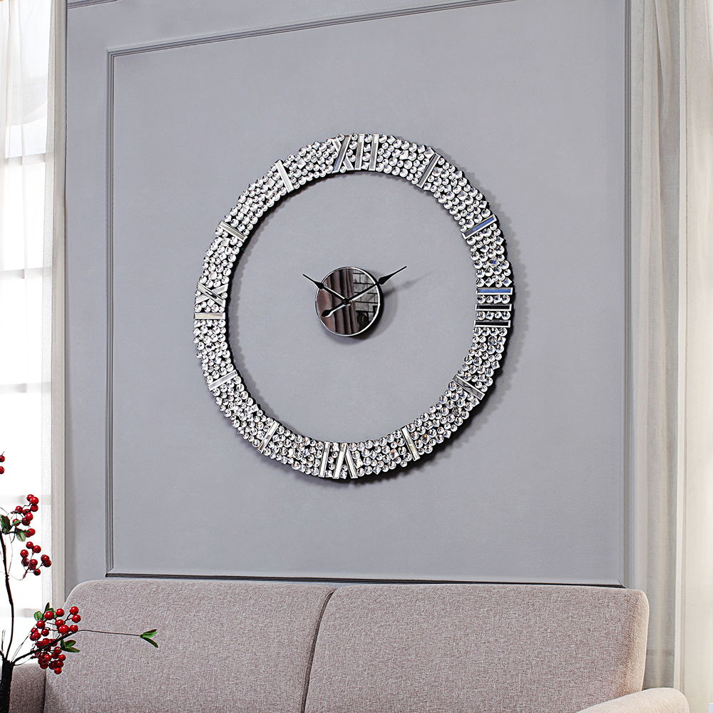 Kachina - Reloj de pared - Espejo y gemas artificiales - 39"