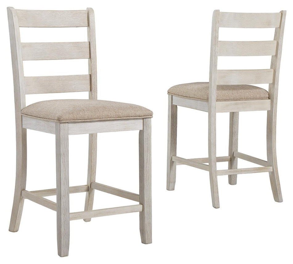 Taburete de bar tapizado Skempton - Blanco (juego de 2)
