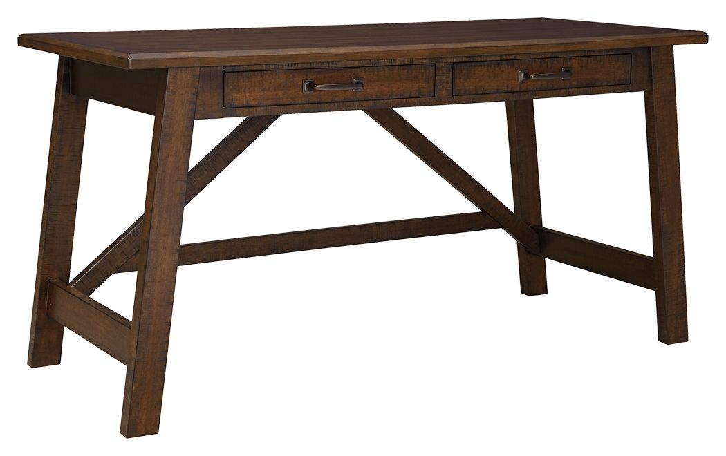Baldridge - Rustic Brown - Escritorio de patas grandes para oficina en casa