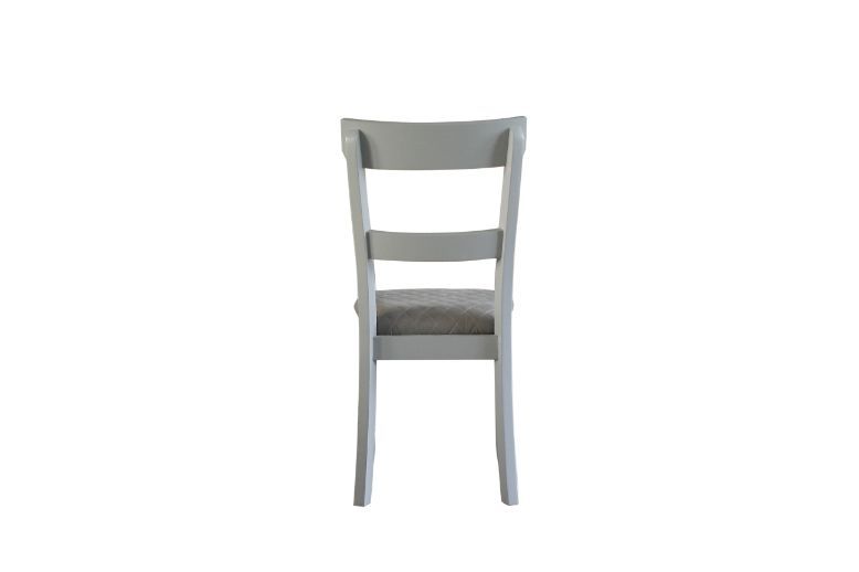 Casa - Silla auxiliar Marchese (juego de 2) - Tejido gris de dos tonos y acabado gris perla