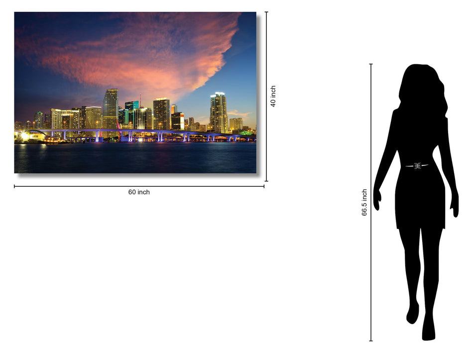 Temp Glass With Foil - Miami Skyline - Blue