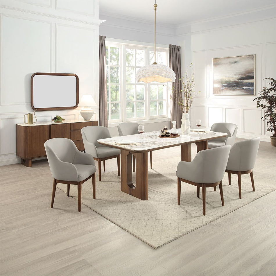 Harvey - Side Chair (Set of 2) - Synthetic Leather & Walnut