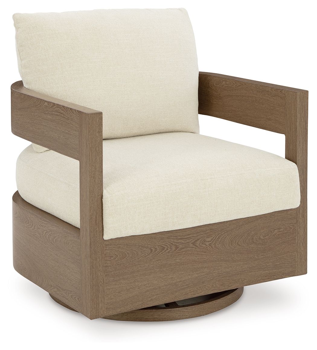 Serene Bay - Marrón oscuro / Blanco - Silla giratoria con cojín