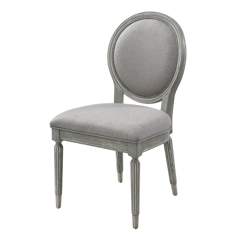 Adalynn - Side Chair (Set of 2) - Gray Fabric & Weathered Gray Oak