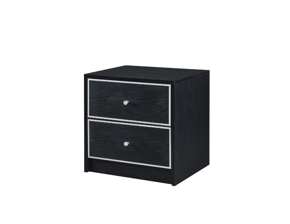 Jabir - Mesa auxiliar - Negra con detalles plateados