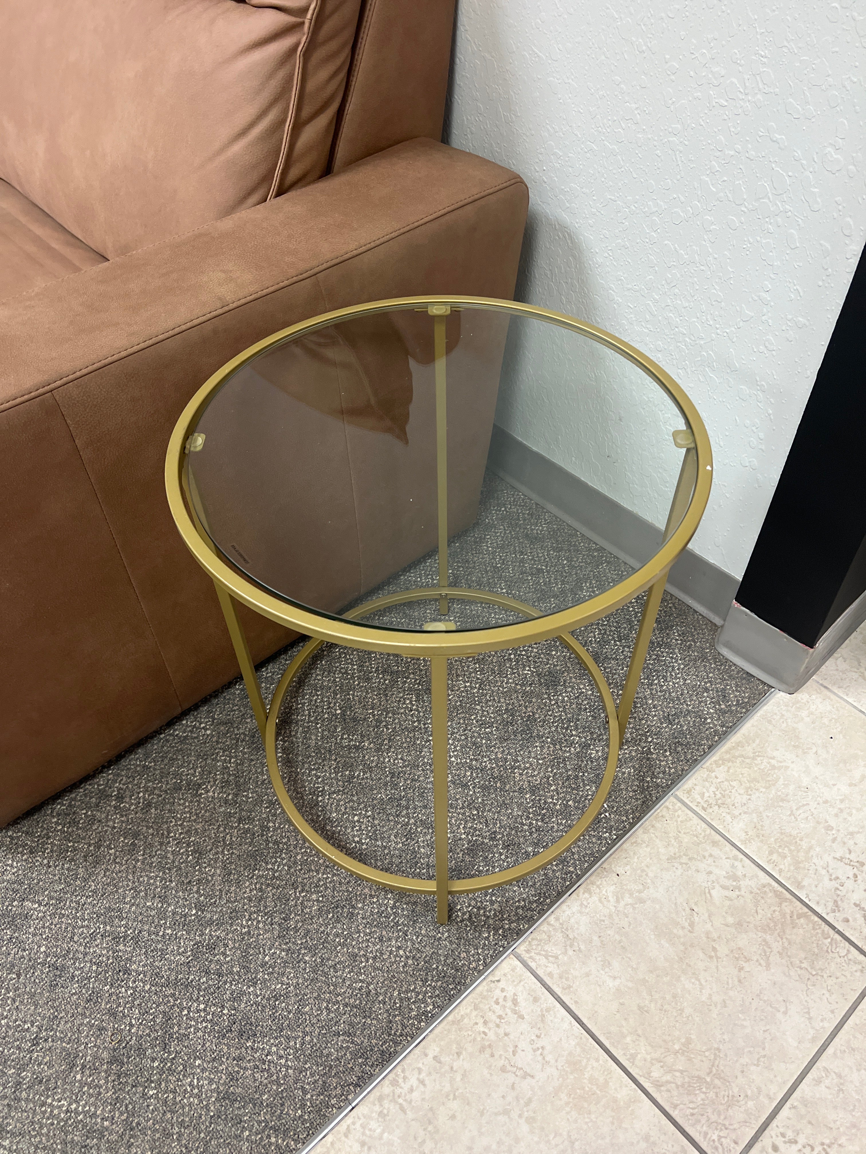 Round Glass End Table