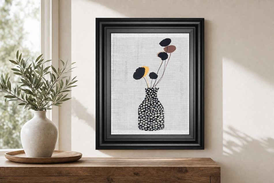 22x26 Decorated Vase with Plant II By Melissa Wang - Gray