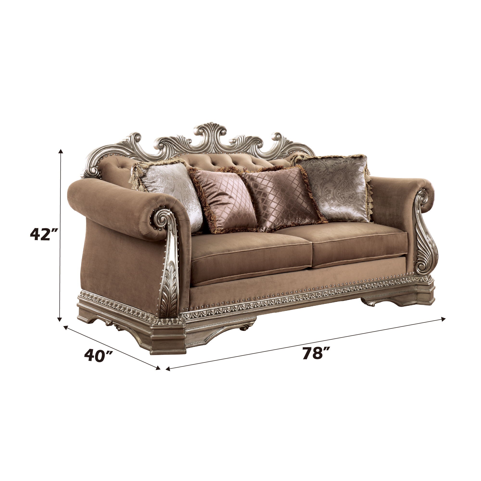 Northville - Loveseat - Terciopelo y plata antigua