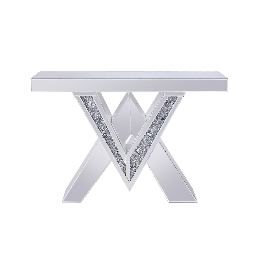 Noralie - Mesa auxiliar - Espejo y diamantes falsos - 31"