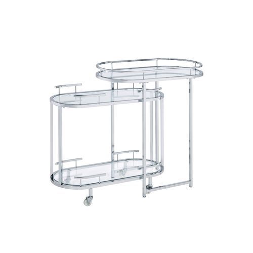 Piffo - Carrito de servicio - Acabado en vidrio transparente y cromo