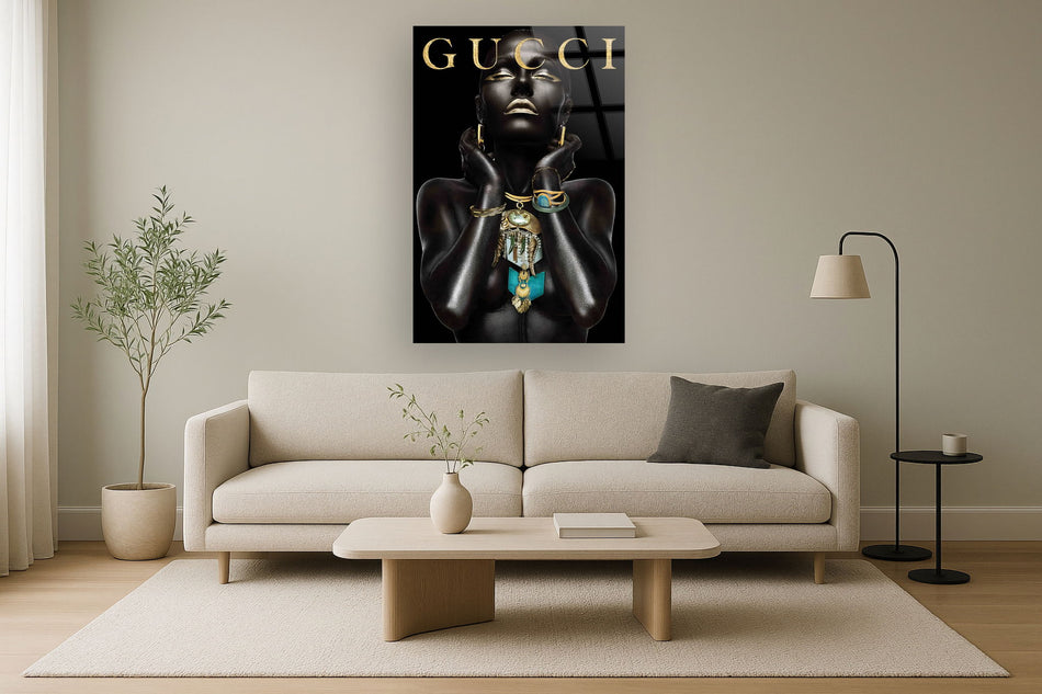 "Gilded Elegance" Tempered Glass With Foil - Black / Gold