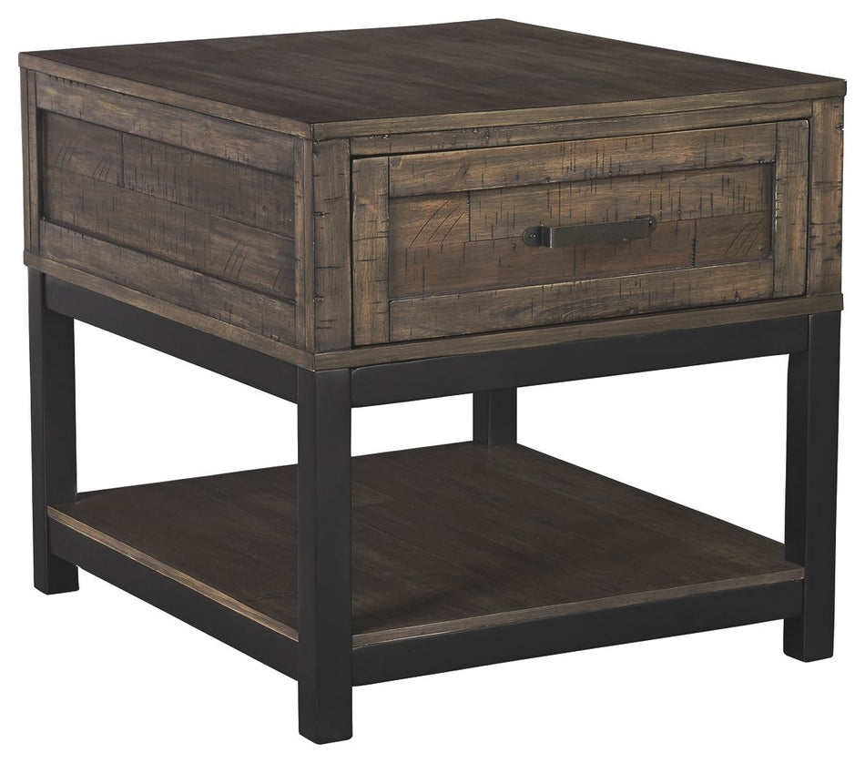 Johurst - Mesa auxiliar rectangular de color marrón grisáceo