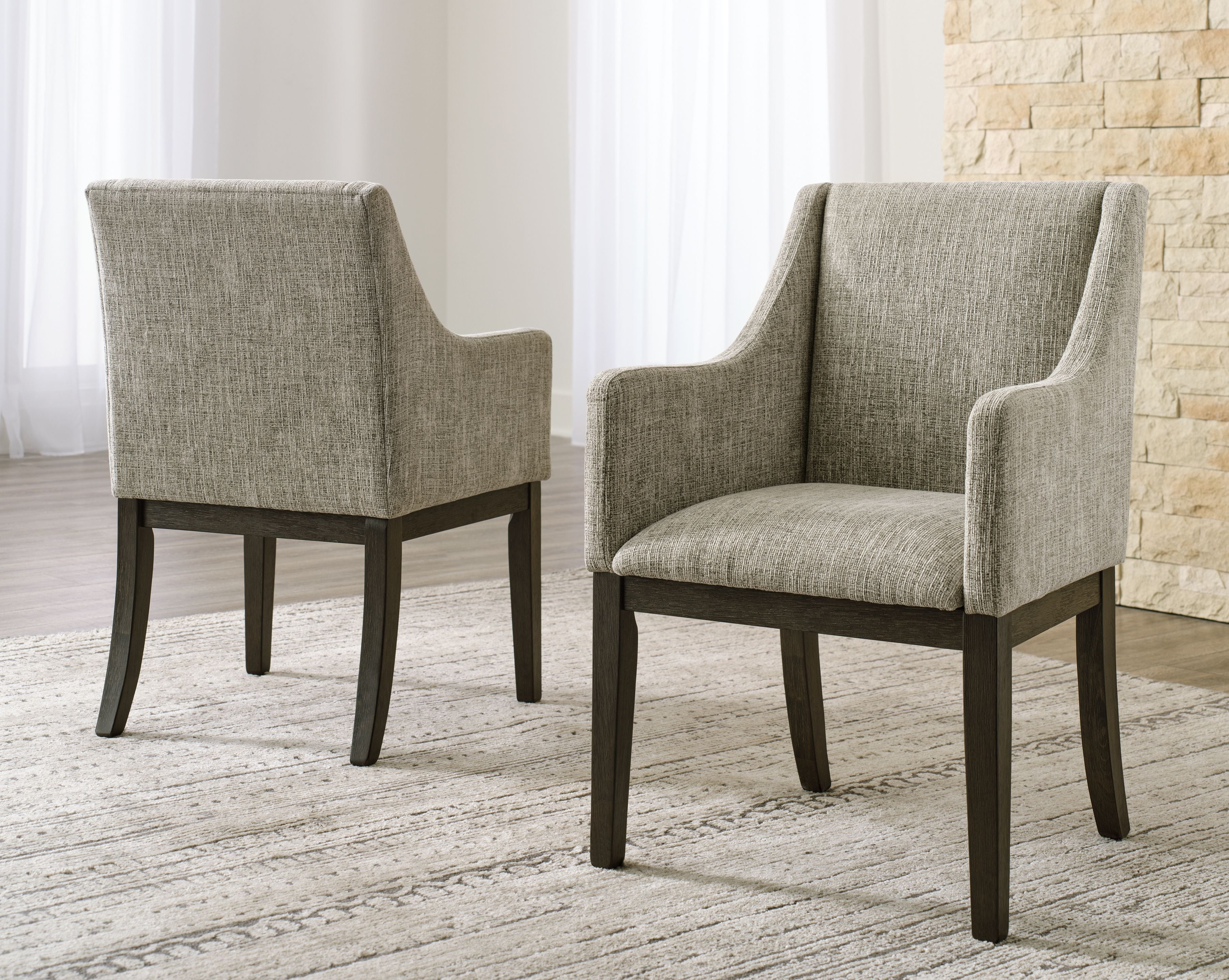 Burkhaus - Sillón de comedor UPH beige/marrón oscuro (juego de 2)
