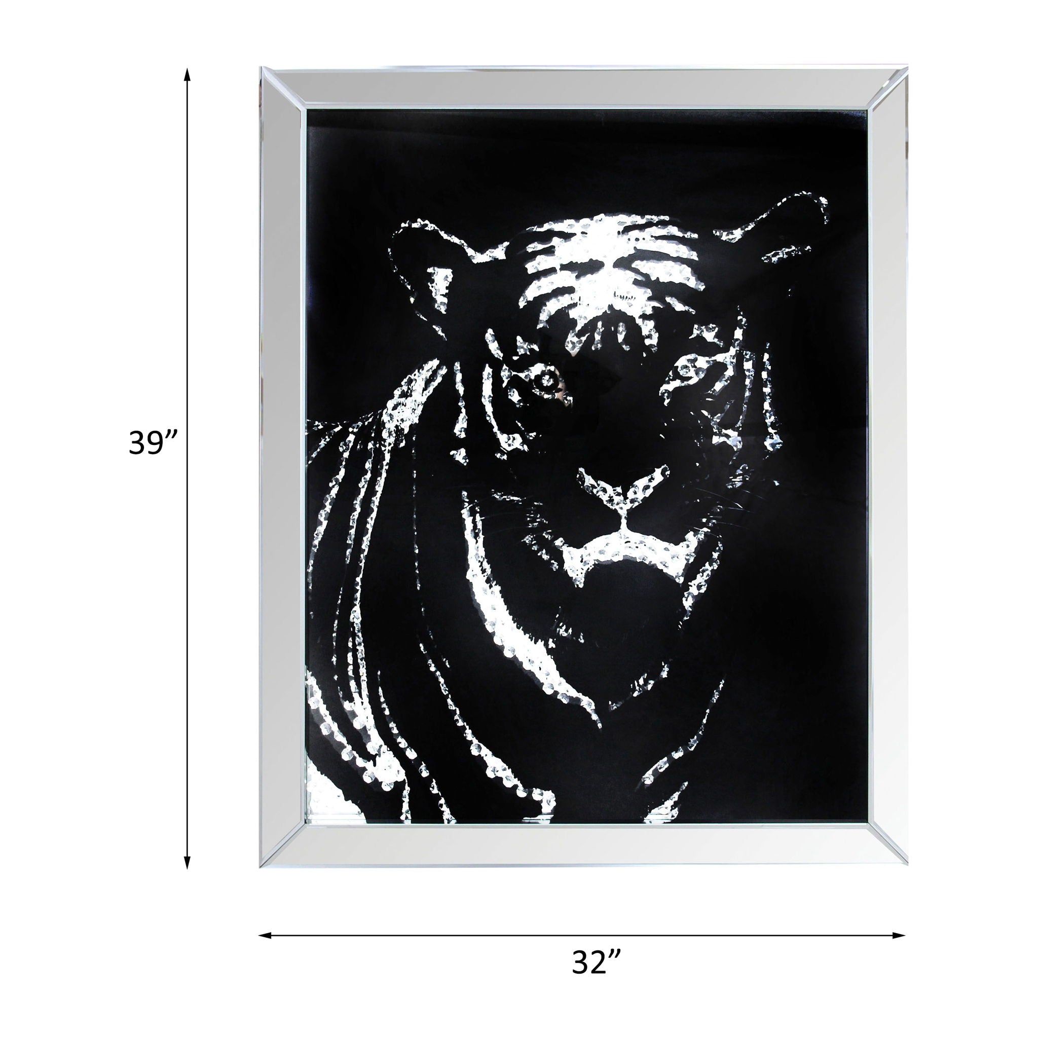 Nevina - Arte de pared - Tigre con espejo y cristal sintético
