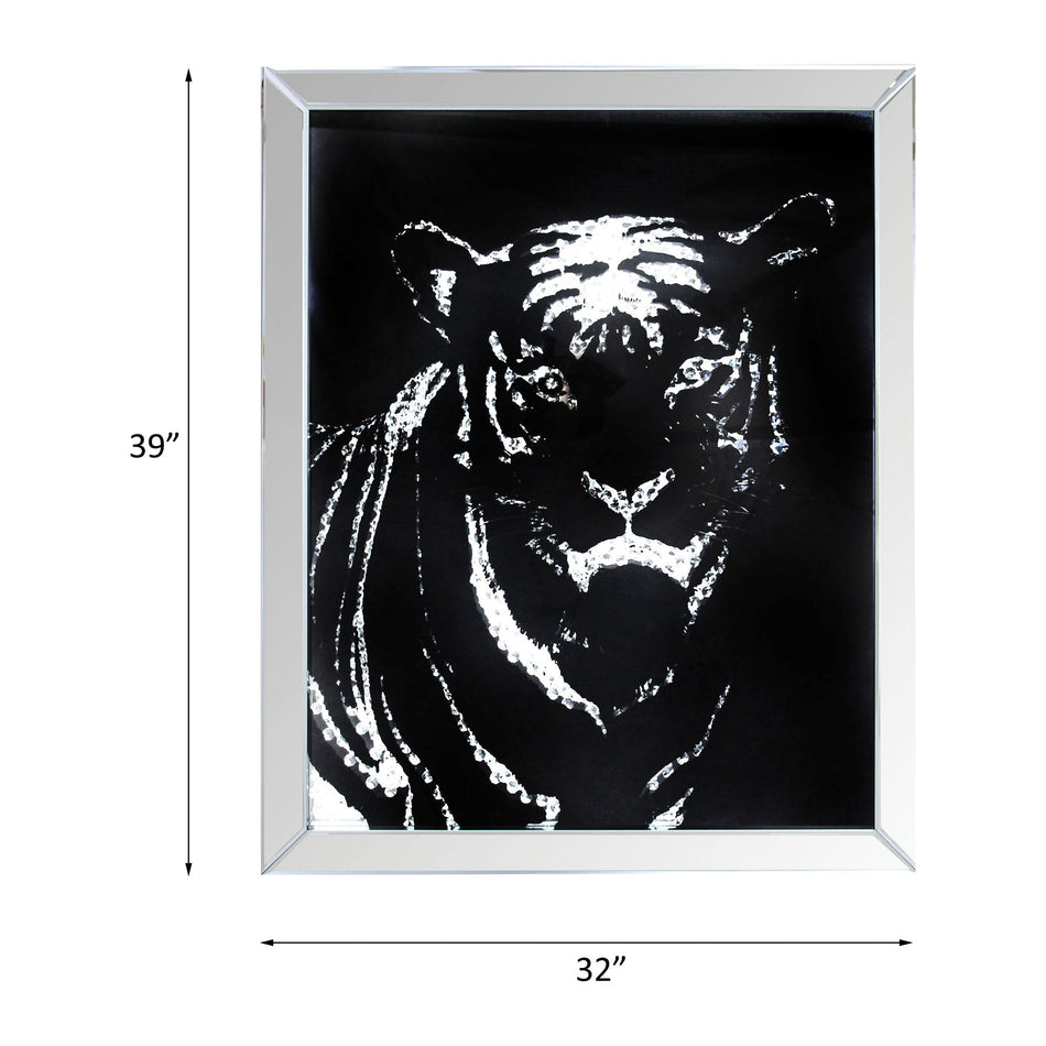 Nevina - Arte de pared - Tigre con espejo y cristal sintético