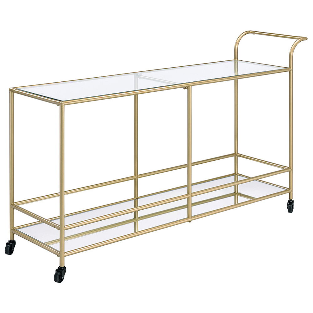 Kenda - Carrito de servicio - Vidrio transparente, espejado y dorado